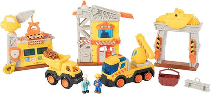 Fat Brain Toys Construction Site Playset - Multilingual Imaginative Play, Ages 3+