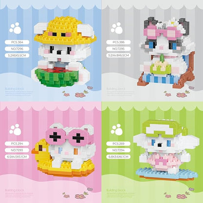 Cat and Dog Micro Mini Building Block Sets Birthday Gift for Kids, Animals Buildling Model Kits, Mini Bricks Cat and Dog Series Toys for Kids