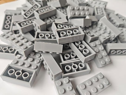 500 Piece Gray 2x4 Bricks Bulk, Classic Grey Building Block Flat, Compatible with Lego Parts and Pieces, MOC Building Bricks DIY Play Set for Kids Age 6+