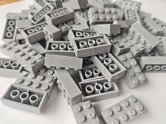 500 Piece Gray 2x4 Bricks Bulk, Classic Grey Building Block Flat, Compatible with Lego Parts and Pieces, MOC Building Bricks DIY Play Set for Kids Age 6+