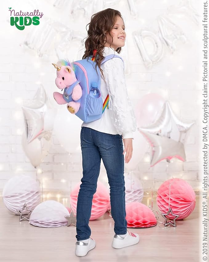 Naturally KIDS Pink Unicorn Toys for Girls Age 4-6, Gifts for 5 Year Old Girls, Toddler Unicorn Backpack