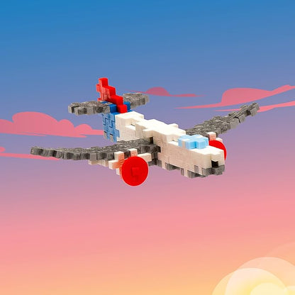 Plus Plus Vehicle Building Block Kit, 3D Puzzle Stem Toy for Kids, 70 Interlocking Pieces - Airplane Mini Maker Tube