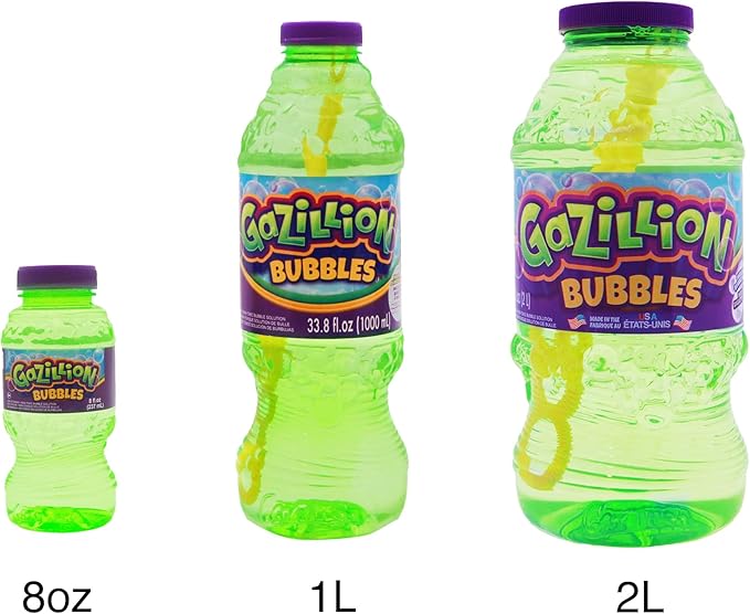 Gazillion 8 Ounce Bubble Solution 4 Pack - Great Bubbles for Kids, Great for Kids Parties, Non-Toxic & Safe