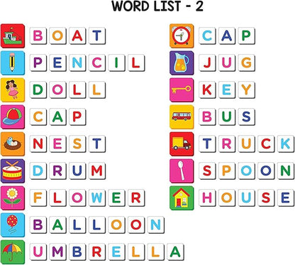 Magnetic Preschool learning Toys for Toddlers Aged 3 4 5 6 Years Old Learn to Spell Objects|104 Magnet Pieces-32 Picture & 72 Letters with Magnet Board & Spelling Game Guide|Educational Toy for Kids