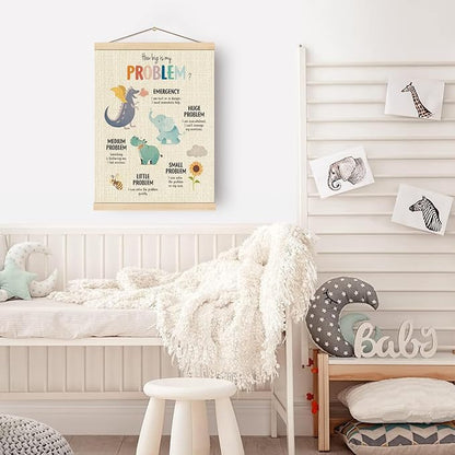 Boat Wades Mental Health Posters for Kids, How Big is My Problem Poster Hanger Frame, Anxiety Relief Hanging Wall Decor for Classroom Calm Down Corner School Counselor Office Decor, 12x16 Inch