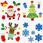 4Pcs Christmas Thick Gel Clings, Xmas Clings Window Stickers Winter Gifts, Jelly Window Stickers for Children, Cute Pumpkins Witch Bats Window Clings Christmas Window Decors Supplies for Kids