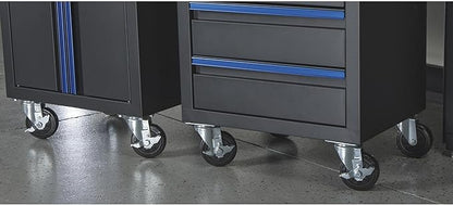 Strongway Steel Garage Storage System with Drawers, Pegboard, Shelves, Tabletop, 2 Rolling Cabinets, 81.5in. x 75.7in.