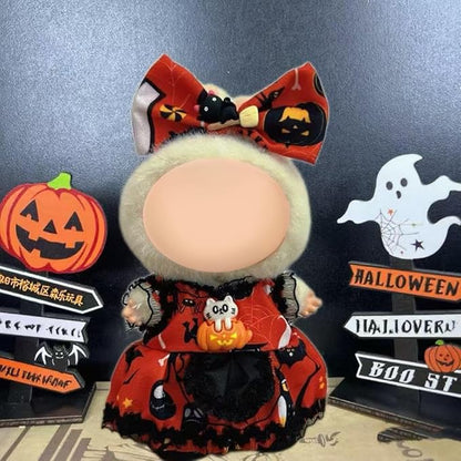 Halloween Doll Clothes for Labubu, Dolls Outfit Set for 17cm (6-6.7 inch) Dolls - Dress Up Set for Labubu Costumes & Accessories | Gift for Any Occasions | Doll Not Included (Halloween Bow)
