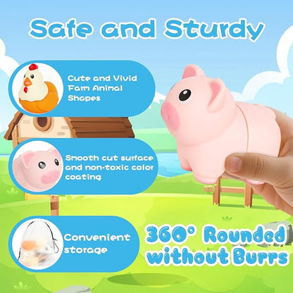 Toddler Toys,Montessori Preschool Learning Activities Animal Toy for Boys Girls,10 pcs Little People Animals Matching Games Fine Motor for Kids Ages 2-3