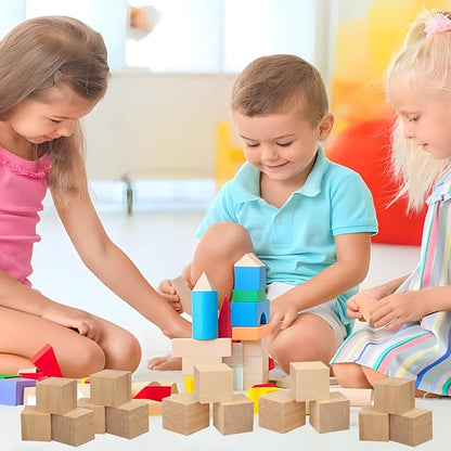 55 PCS Premium 2 Inch Wooden Cubes, Natural Pine Wood Cubes for Crafts, Wood Blocks Ready for Artistic DIY Projects-Unleash Creativity with Blank Wood Blocks
