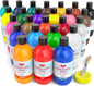25 Colors Large Acrylic Paint Set (16.9 oz,500 ml), Bulk Acrylic Paint Non-Toxic Art Painting Supplies on Multi Surface Pumpkin Canvas Wood Craft Fabric Rock for Artist Kids with Color Wheel