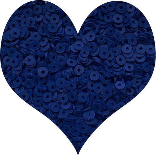 3000Pcs Clay Beads Flat Round Polymer Bead Vinyl Heishi Beads Flat Round Polymer Bead for Jewelry Making Necklace Bracelet (31-Navy Blue)