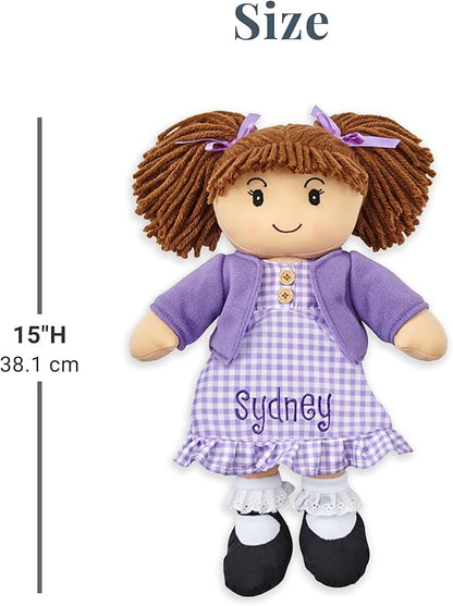 Let's Make Memories Personalized Rag Doll - Mini-Me Doll - Doll for Girls - Toy for Girls - Black Hair