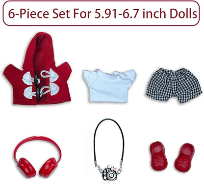 17cm Doll Clothes Set Fashion Doll Clohtes with Accessories of Doll Clothing Suitable for Various Outfits of Dolls (Style J)