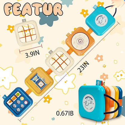 weirtoya Busy Board for 1 Year Old, Toddler Travel Toys for Toddler 1-3 Montessori Toys for 1 Year Old Travel Activities Cube Gifts for Baby Boy Girl My First Montessori Busy Board
