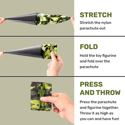 nutty toys Army Parachute Toys for Kids - Tangle Free Outdoor Flying Paratroopers, Top Indoor & Outside, 3 4 5 6 7 8 9 10 11 12 Year Old, Best Christmas Stocking Stuffers Ideas 2025, Unique Boy Gifts