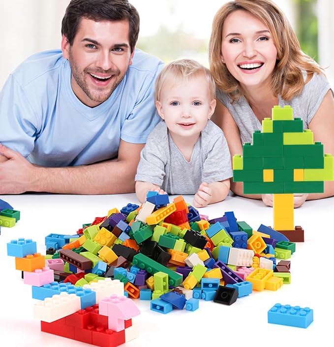 1500 Pieces Classic Building Bricks in 8 Popular Colors and 12 Mixed Shapes, Creative Small Building Blocks Set Learning Educational Toy Gift for Kids, Compatible with All Major Brands