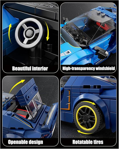 Super Sports Car Building Block Set with Display Case,Speed Race Car Building Kits Construction Toy,Car Collectible Model,Christmas Birthday Gift for Adults and Kids 6 and up(326pcs)