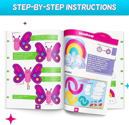 CRAFTSBEE Magical Unicorn Sewing Kit for Girls 7+ - Create 5 Adorable Felt Animals & a Cozy Pillow - Fun, Easy, and Educational DIY Craft