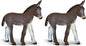 Safari Ltd. Donkey Figurine - Detailed 4" Plastic Model Figure - Fun Educational Play Toy for Boys, Girls & Kids Ages 3+ (Pack of 2)