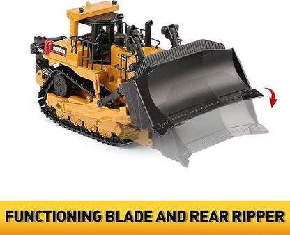 1/50 Scale Diecast Metal Dozer Toy, Metal Bulldozer Front Loader Toy Truck for Boys Kids (Dozer)