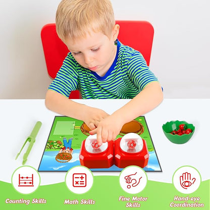 Math Board Games for Kids with Dice Poppers,Math Manipulatives,Dice Games,Addition Subtraction Games,Math Counters,Counting Toys,Fine Motor Toys,Kindergarten Classroom Homeschool Supplies