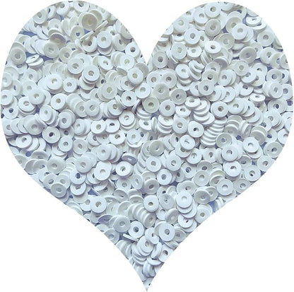3000Pcs Clay Beads Flat Round Polymer Bead Vinyl Heishi Beads Flat Round Polymer Bead Flat Clay for Jewelry Making Necklace Bracelet (01-White)