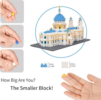 Building Blocks Set, St Paul's Cathedral Model Building Kit 7053 PCS Architecture Collection Micro Mini Blocks