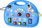 Busy Board with LED Light, Montessori Busy Board for 1+ Year Old, Sensory Toys for Toddlers 1-3, Fidget Board Travel Toys for Kids Preschool Learning Activities Boys Birthday (Blue)
