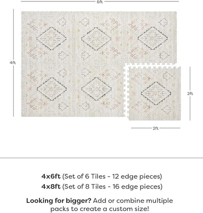 House of Noa Baby Play Mat – 4x8 Oat Ula – Set of 8 Tiles – Cushioned EVA Foam Play Mat for Floor, Soft Interlocking Baby Crawling Mats for Hard Floors