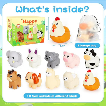 Toddler Toys,Montessori Preschool Learning Activities Animal Toy for Boys Girls,10 pcs Little People Animals Matching Games Fine Motor for Kids Ages 2-3