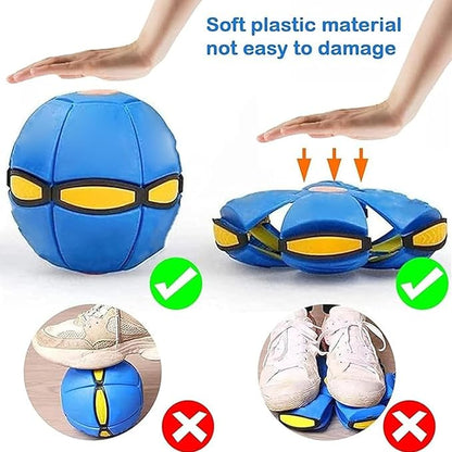 Magic Meta Ball, Children's Bouncing Ball, Magic Metaball, Magical Flying Saucer, Bouncy Balls, Parent-Child Interaction, Interactive Pop-Up Time Delay Transformation Toy Outdoor (pink-4, 6 lights)