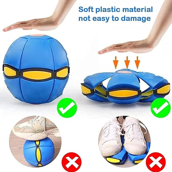 Magic Meta Ball, Children's Bouncing Ball, Magic Metaball, Magical Flying Saucer, Bouncy Balls, Parent-Child Interaction, Interactive Pop-Up Time Delay Transformation Toy Outdoor (green-4, no lights)