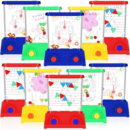 Sumind 10 Pieces Handheld Water Game for Kids Mini Water Ring Toss and Basketball Hoop Toy 90s Retro Mini Games for Goodie Bags Stuffers Birthday Return Gifts Classroom Rewards(Bright,Modern Style)