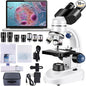 Microscope for Adults WF10x and WF25x eyepieces, 40X-2000X Magnification USB Camera, Microscope for Adults Suitable for Laboratory School Home Education.