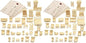 LOVEINUSA DIY Wooden Dollhouse Furniture Set, 3D Puzzle Miniature Room Accessories, Natural Wood (Pack of 2)