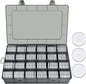 FULLCASE Coin Capsules 46mm with Foam Gasket and Plastic Storage Organizer Box, 6 Sizes (20/25/27/30/38/46 mm) Coins Collector Case Holder for Collection Supplies-168 Pieces(Light Grey)