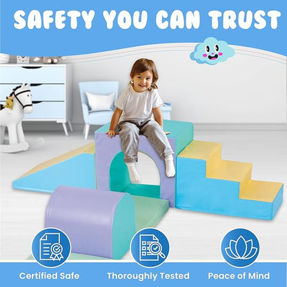 New Bounce Toddler Climbing Toys - Soft Play Set for Kids - Foam Climbing Blocks - Safe Soft Gym Equipment - Great for All Ages