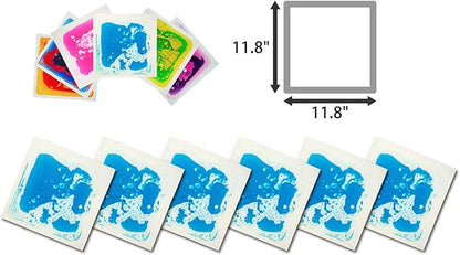 Art3d 1-Pack Fancy Floor Tile for Kids Room Liquid Encased Floor Tile, 11.8" x 11.8" Blue