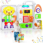 Montessori Busy Board for 1 Year Old Boy Girl, Musical Baby Toys 12-18 Months, Bilingual Learning Educational Toddlers Toys for 1-2 Year Old Birthday Gifts