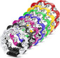 Flexzion Flower Tambourine - 8 Inch Handheld Percussion Instrument w/Metal Jingles & Ergonomic Grip - Small Tambourines for Adults, Kids, Church, Parties, & Musical Events (7 Color Pack)