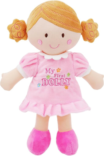 June Garden 12" My First Doll Kaitlyn - Soft Plush Baby Doll - Pink Outfit
