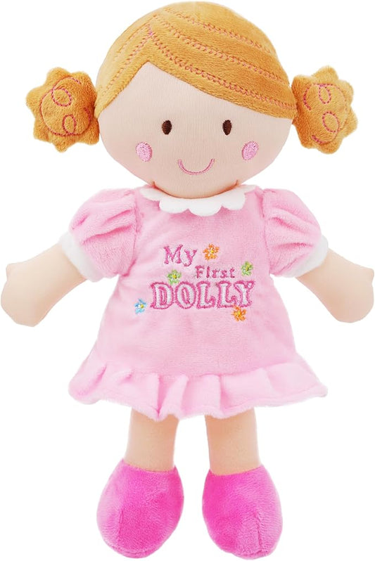 June Garden 12" My First Doll Kaitlyn - Soft Plush Baby Doll - Pink Outfit