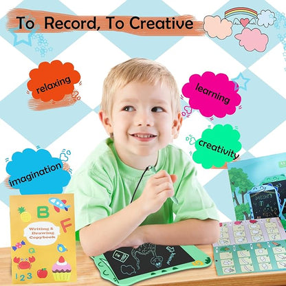 LCD Doodle Board Dinosaur Writing Tablet for Kids Toys, 8.5 Inch Colorful Todder Drawing Pad for Educational Learning Gift in Christmas Birthday Suitable for 3 4 5-8 Years Old Boys Girls (Green)