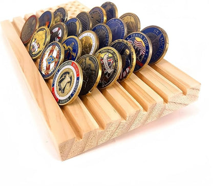 American Flag Solid Wood Military Challenge Coin Display Stand Coin Display Case
