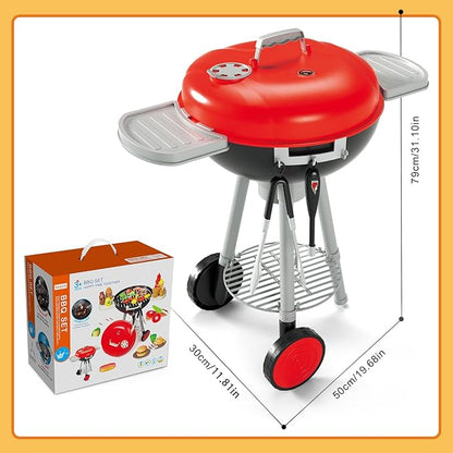79PCS BBQ Grill Set for Kids - Kitchen Playset With Realistic Spray, Light & Sound - Interactive Toddler Toy for Boys Girls - Christmas Birthday Gift