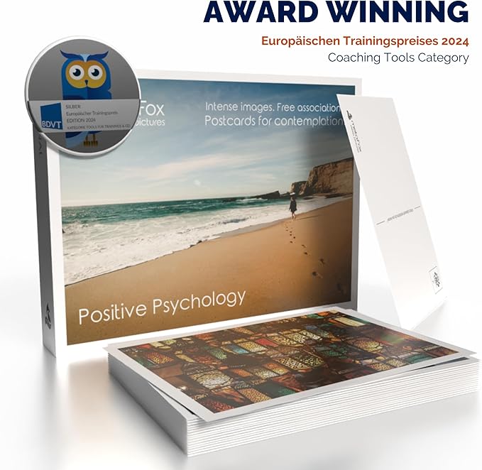 metaFox - 52 Inspirational Cards, Positive Affirmations Cards & Motivational Postcards, Picture Cards For Coaching & Therapy, Mindfulness Cards, Coaching Cards With Joyful Motives, Positive Psychology