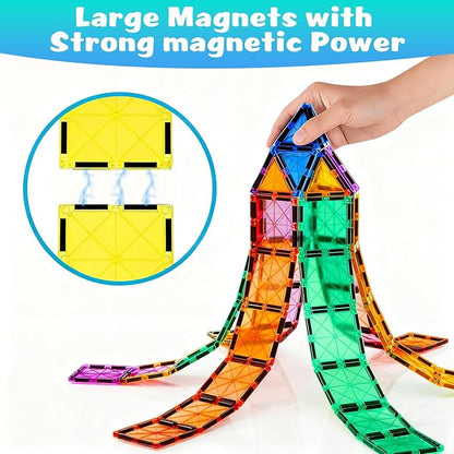 32PCS Jumbo Magnetic Tiles Set | Extra-Large STEM Building Blocks for Kids 3 to 99 Years | Choke-Proof Design with Super Strong Magnets
