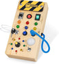 Toddler Toys Busy Board with Led Light, Preschool Learning Activities Sensory Toys for Toddlers 1-3,Montessoti Toys 1 2 3 Year Old Birthday Gift