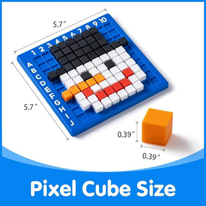 Pixel Art Creator – 400 Hard Plastic Cubes - STEM Toy for 5+ Year Olds, Fine Motor Skills Game & Kinder Classroom Must-Have
